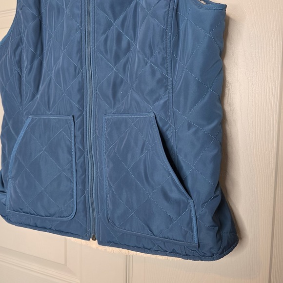 Ariat Real Reversible Dilon Teal Vest Faux Sherpa Women's Size Medium Western - Picture 5 of 9